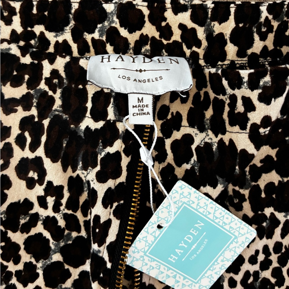HAYDEN LOS ANGELES Black and Tan Animal Print Pants. Size Medium. - Picture 4 of 9